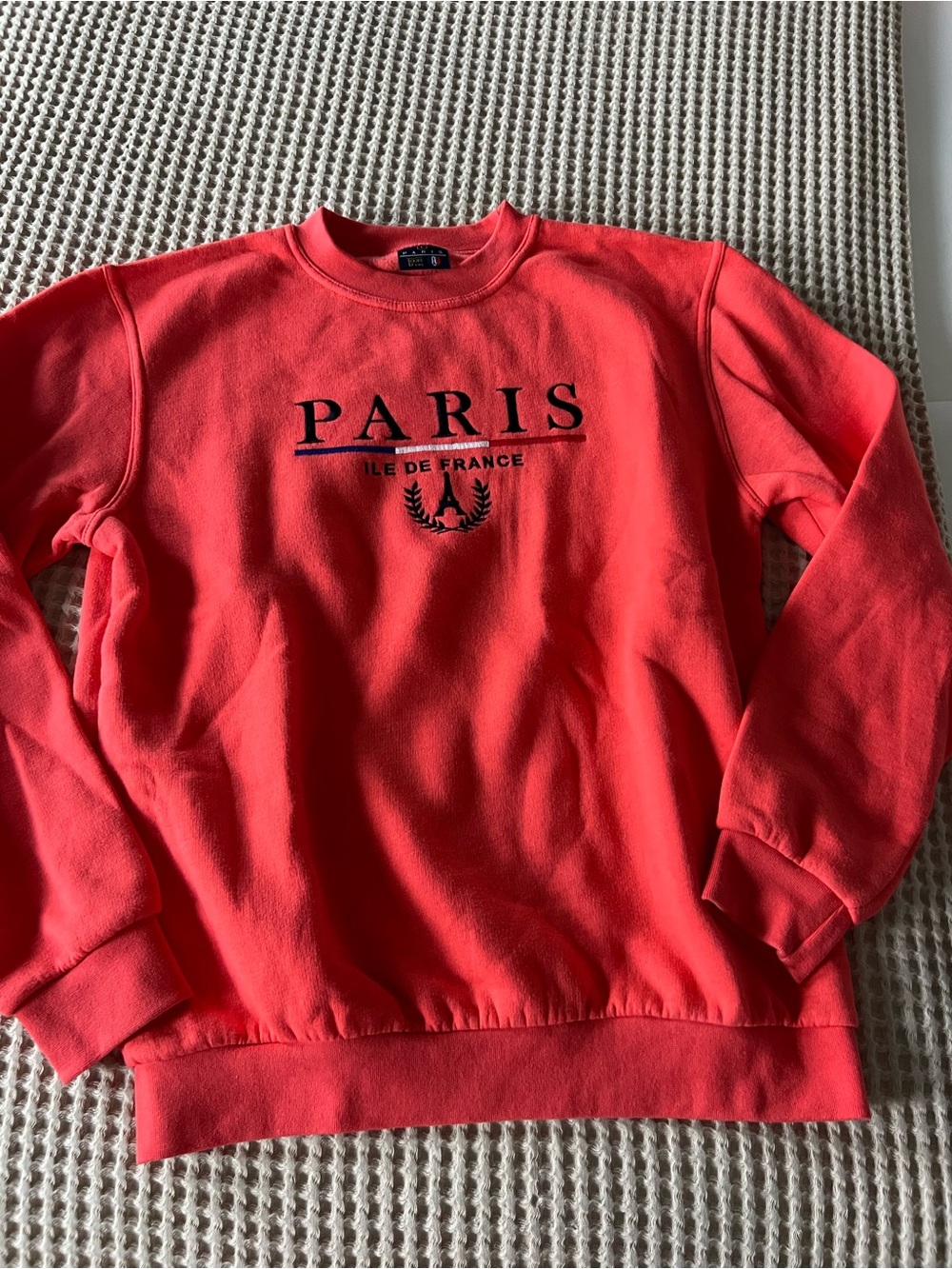 Paris Embroidered Red Crewneck Sweatshirt - Men